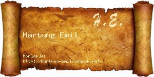 Hartung Emil névjegykártya